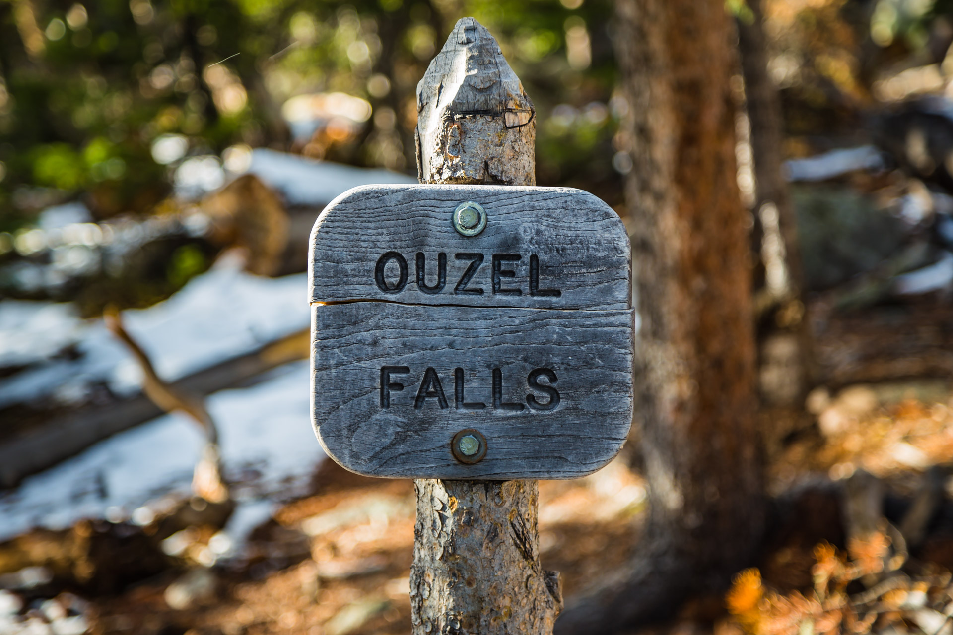 Hiking In Rocky Mountain National Park (Falls Sign)