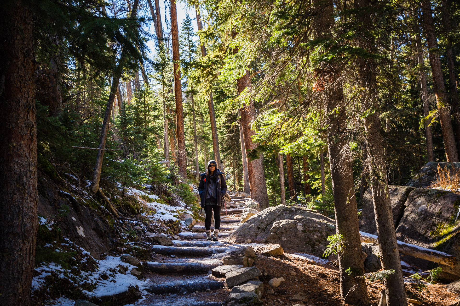 Hiking In Rocky Mountain National Park (Wooden Steps)