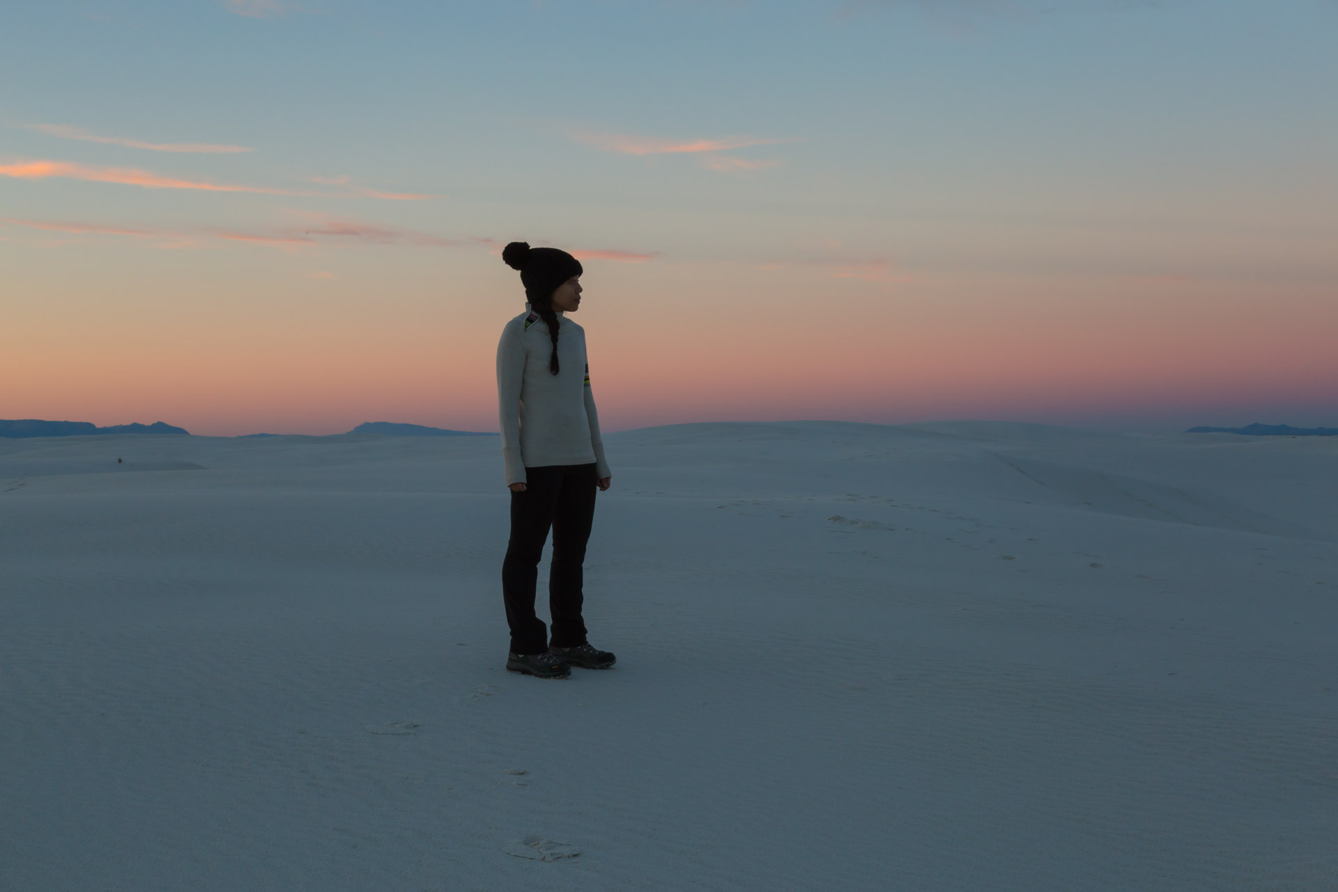 In A Sunset At White Sands National Monument