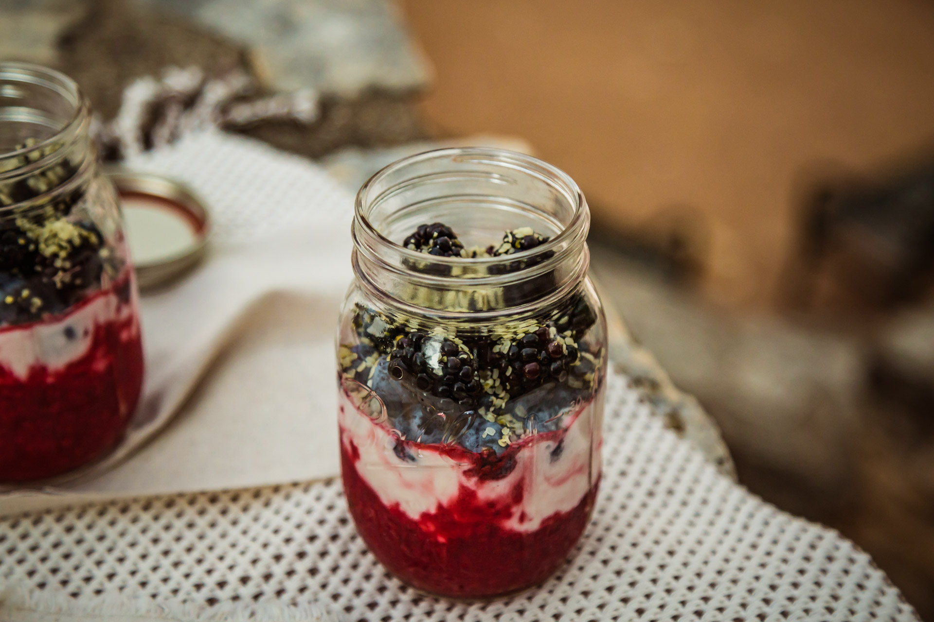 Chia Raspberry Yogurt Jar (angle close)