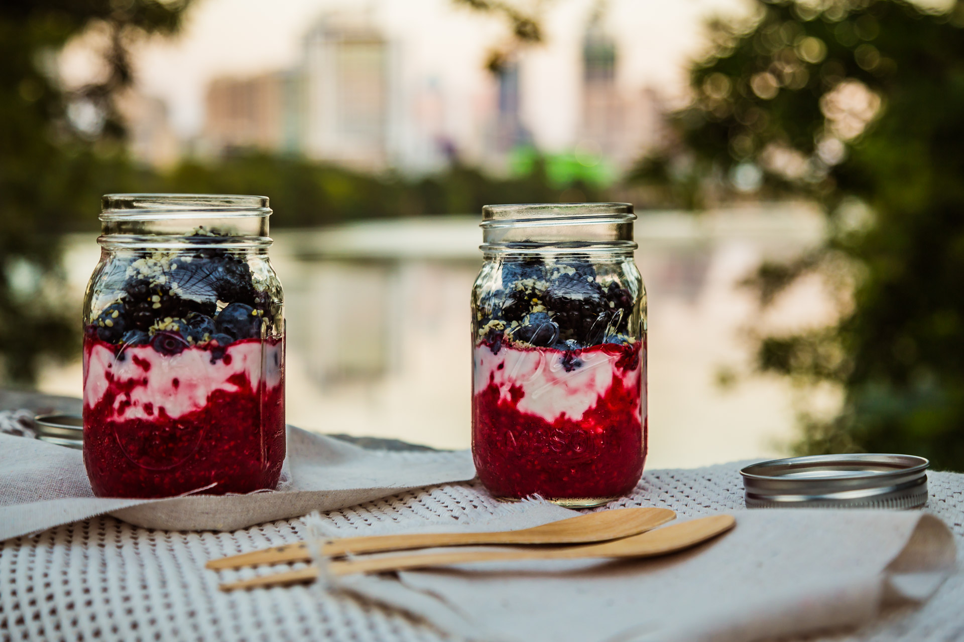 Chia Raspberry Yogurt Jar (front mid)